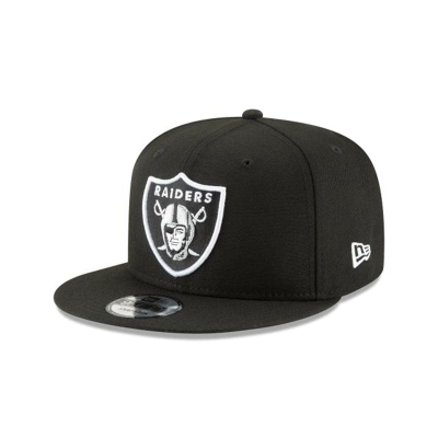 Black Las Vegas Raiders Hat - New Era NFL 9FIFTY Snapback Caps USA9687034